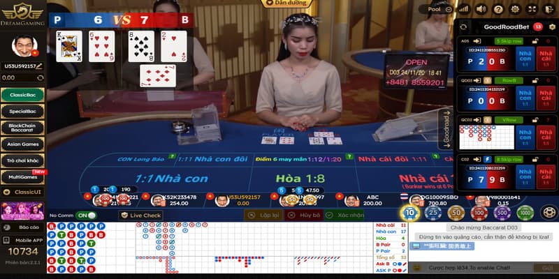 Baccarat trò chơi nổi bật nhất tại DG Casino