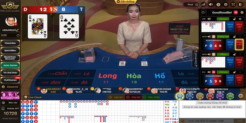 Game rồng hổ tại Casino DG